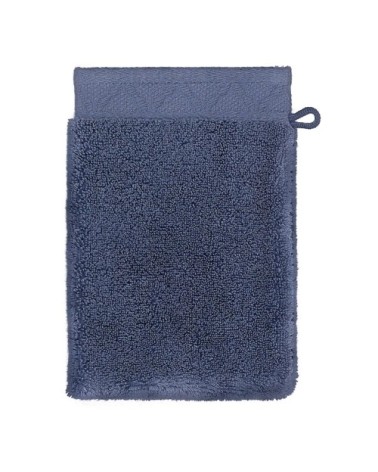 Gant de toilette en coton bleu orient 15 x 22