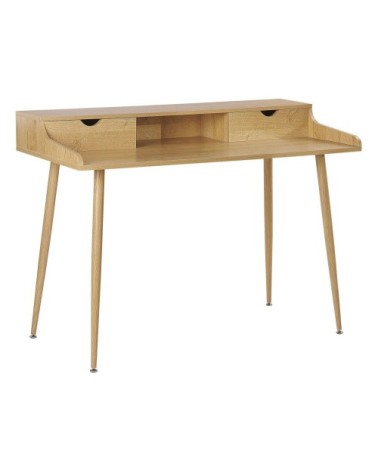 Bureau à tiroirs couleur bois clair