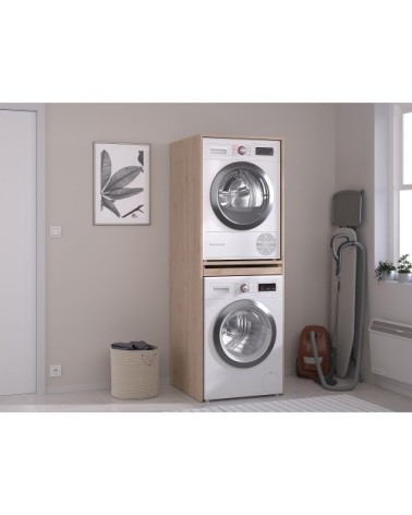 Meuble machine à laver effet bois