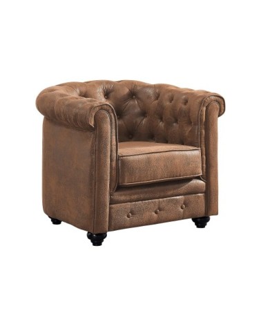 Ensemble canapé fauteuil microfibre marron