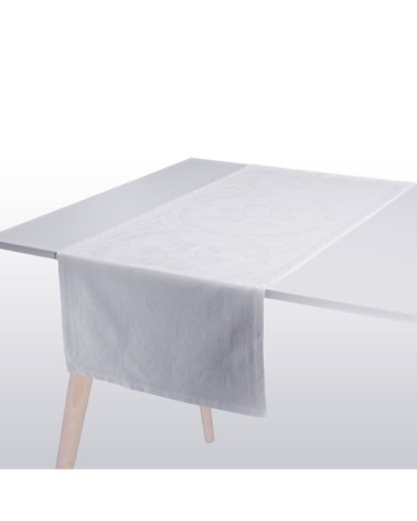 Chemin de table en coton blanc 50 x 150