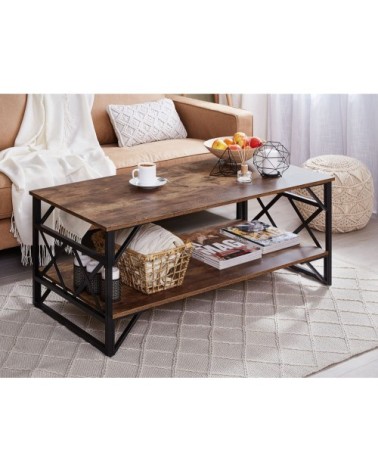 Table basse imitation bois foncé