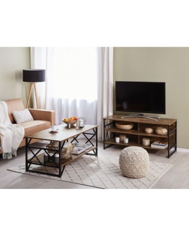 Table basse imitation bois foncé