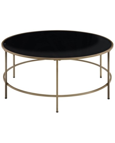 Table basse dorée et plateau noir