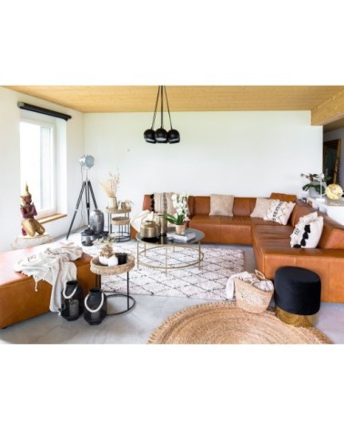 Table basse dorée et plateau noir