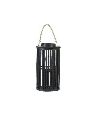Lanterne décorative noire en bois de saule 40 cm