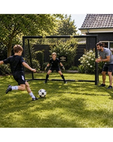 But de football noir métal h85xl160xl240cm