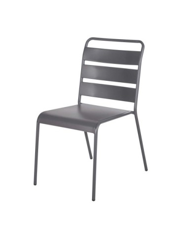 Chaise en métal gris anthracite