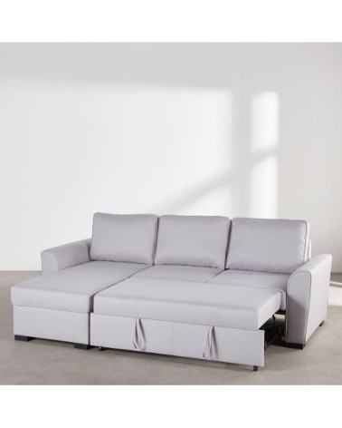 Canapé d'angle convertible 3/4 places gris