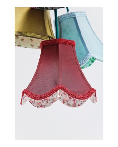 Suspension bohème 5 abat-jours en tissu