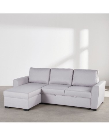 Canapé d'angle convertible 3/4 places gris