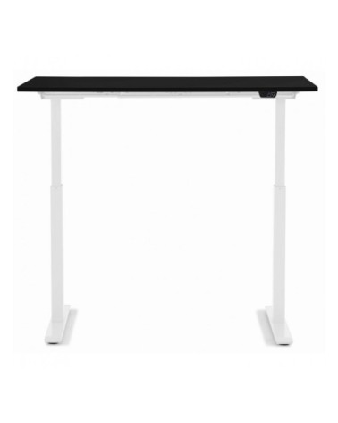 Bureau réglable assis-debout noir et acier blanc L120