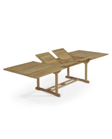 Table de jardin extensible en teck massif L200/300