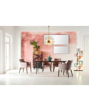 Miroir bords arrondis en métal noir 200x80