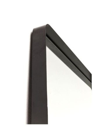 Miroir bords arrondis en métal noir 200x80
