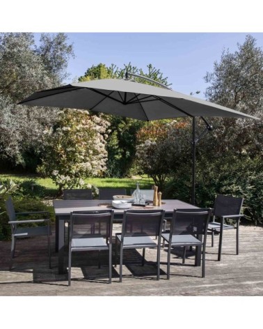 Parasol déporté 3x3m acier gris anthracite