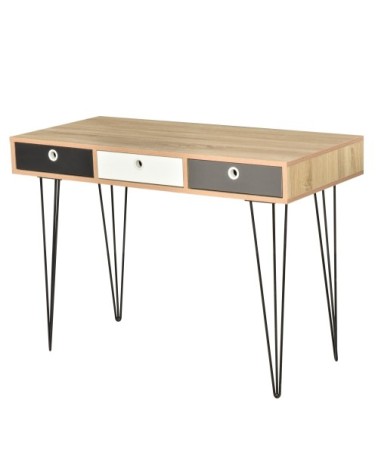 Table console design scandinave 3 tiroirs tricolores