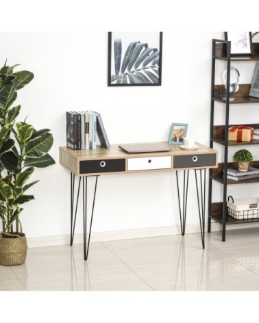 Table console design scandinave 3 tiroirs tricolores