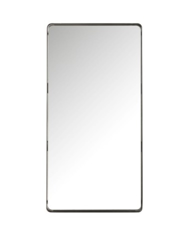 Miroir bords arrondis en métal noir 120x60