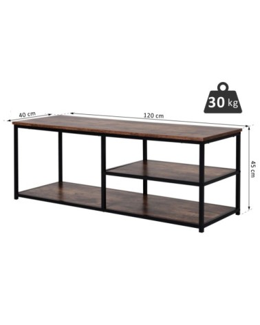 Meuble TV design industriel 2 étagères