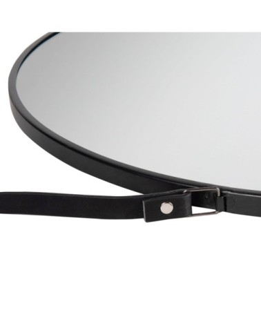 Miroir rond en métal noir D55