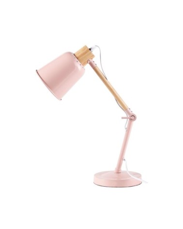 Lampe de bureau en métal rose pastel