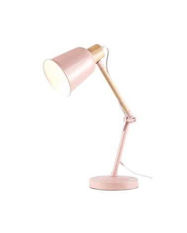 Lampe de bureau en métal rose pastel