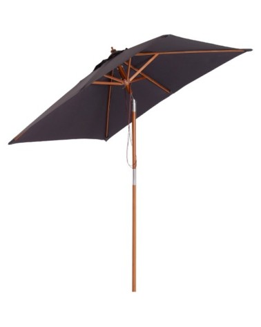 Parasol rectangulaire inclinable gris foncé