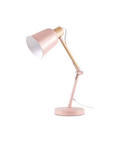 Lampe de bureau en métal rose pastel