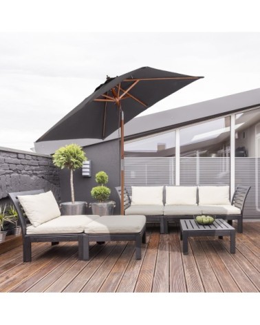 Parasol rectangulaire inclinable gris foncé