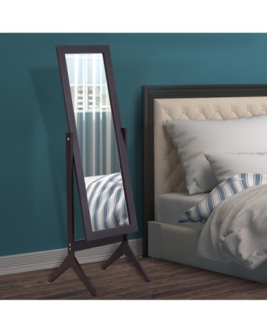Miroir à pied inclinaison réglable brun foncé H148 cm