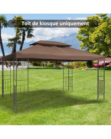 Toile de toit de rechange pour tonnelle marron 3 x 4 m