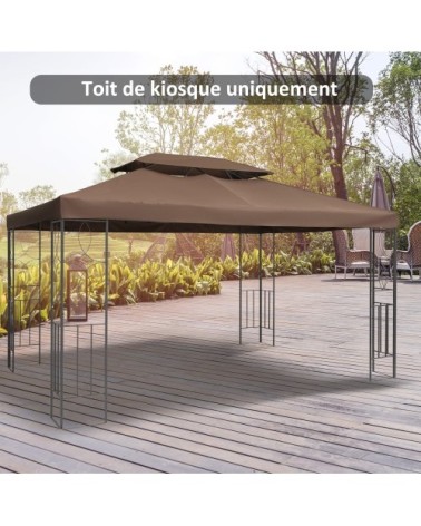 Toile de toit de rechange pour tonnelle marron 3 x 4 m