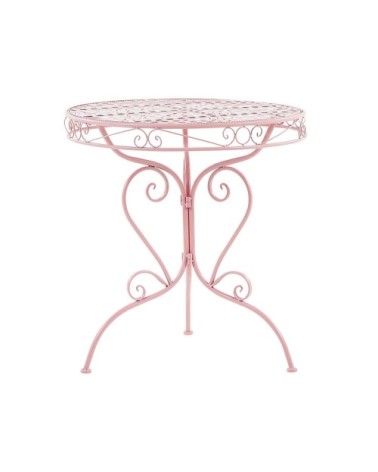 Table de jardin en métal rose ø 70 cm