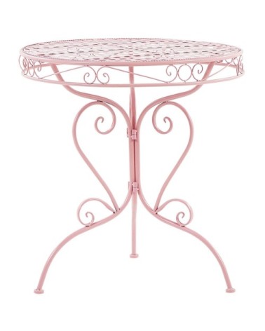 Table de jardin en métal rose ø 70 cm
