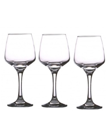 Verre à vin sur pied en verre transparent 29,5cl - Lot de 3