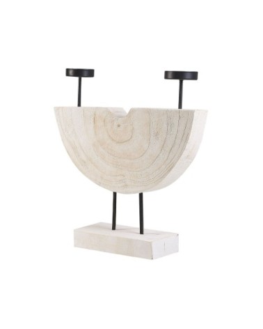 Bougeoir blanc 35 cm