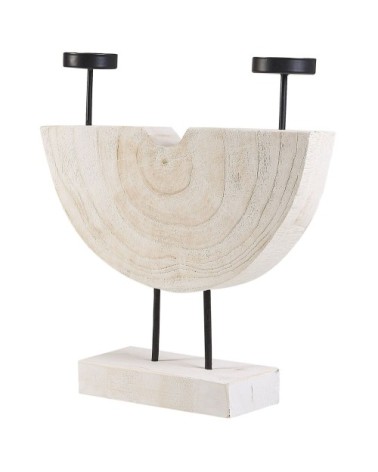 Bougeoir blanc 35 cm