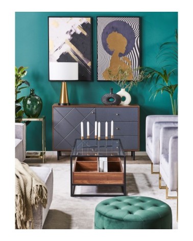 Bougeoir noir et doré 6 bougies