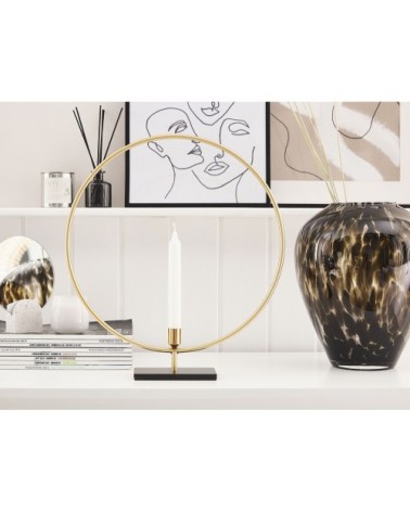 Bougeoir design noir et doré