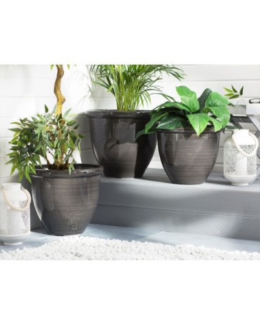 Cache-pot d'extérieur en pierre marron H34