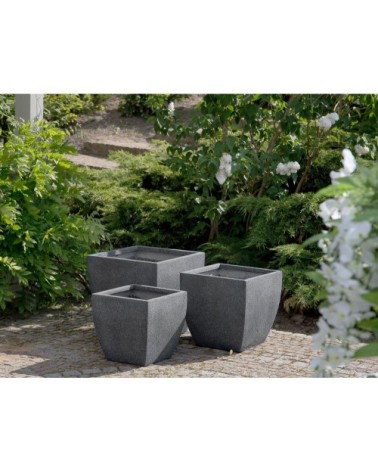 Cache-pot d'extérieur en céramique gris H38