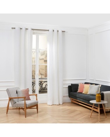 Rideau à oeillets 350x280 cm Blanc pur  en Lin