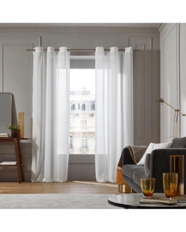 Voilage à oeillets 350x298 cm Blanc