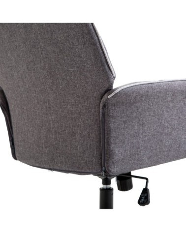 Fauteuil de bureau capitonné tissu gris chiné