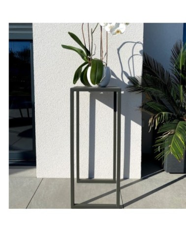 Table d'appoint de jardin acier noir H80cm