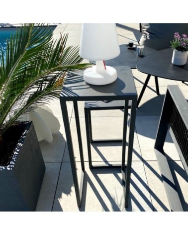 Table d'appoint de jardin acier noir H80cm