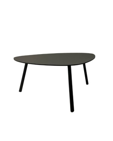 Table basse de jardin aluminium et acier noir D90cm