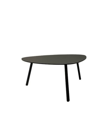 Table basse de jardin aluminium et acier noir D74cm