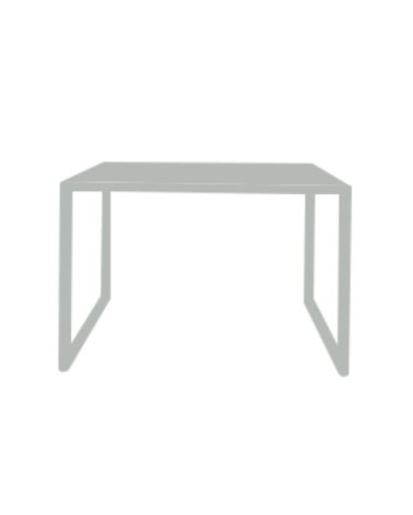Table basse de jardin carrée en acier gris H40cm
